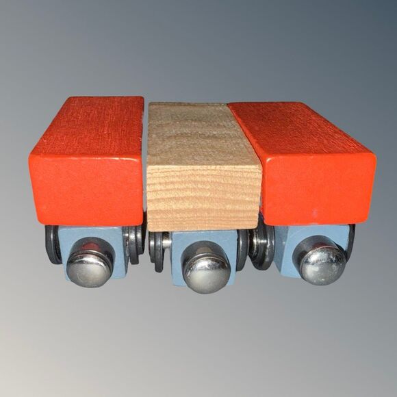 Set of 8 Magnetic Wooden Railway Trains Engines & Cars A25 - Picture 9 of 16